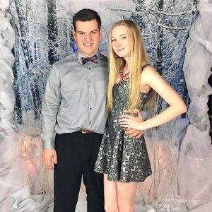 Abercrombie & Fitch floral gray skater dress